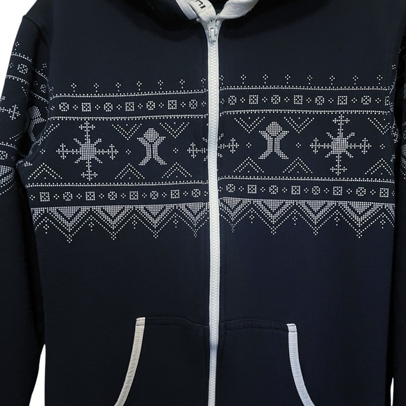Unichill Nordic Navy Fair Isle Sweatshirt One Piece Jumpsuit Onesie Unisex Sz S - Picture 4 of 14